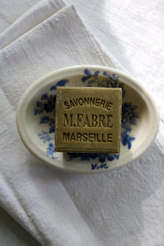 antique Crown Devon blue transferware soap dish