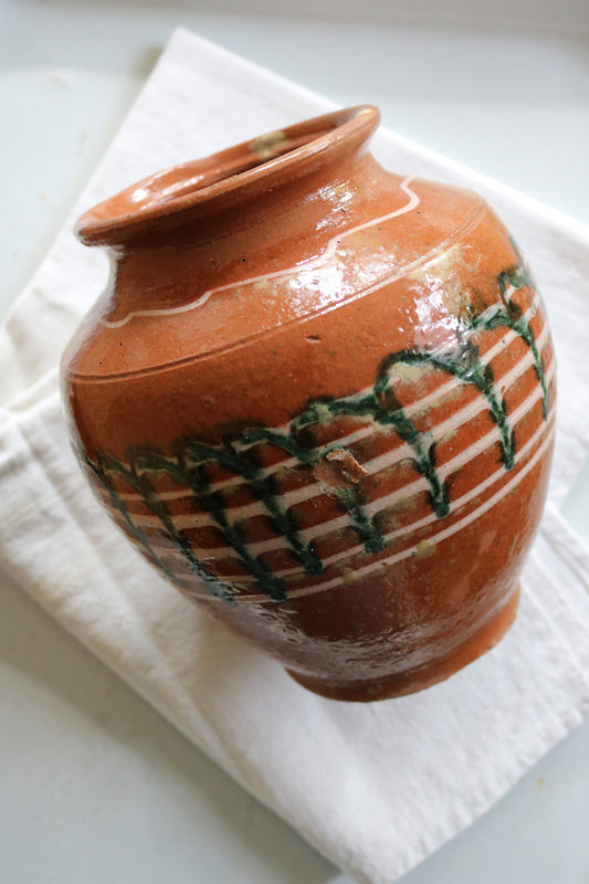 Antique European stoneware vase