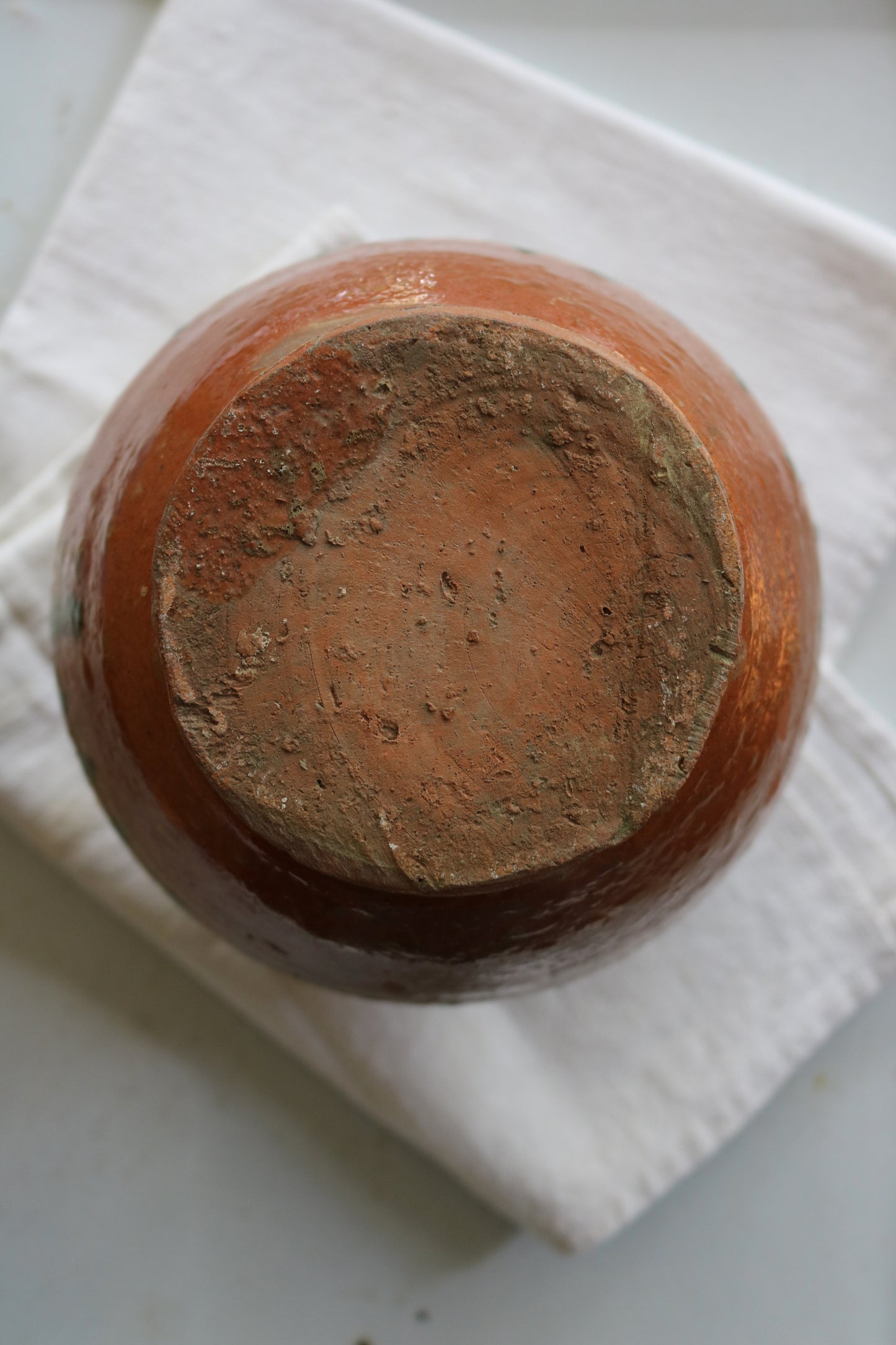 bottom of a Antique European stoneware vase