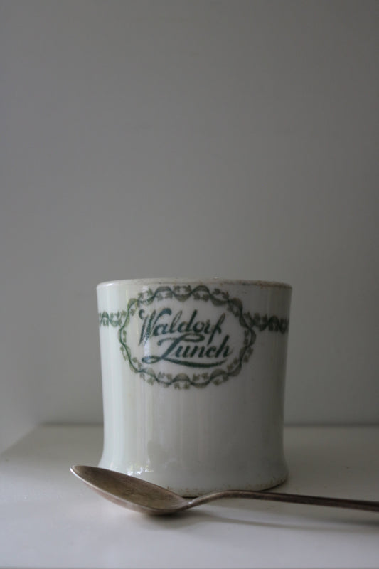 vintage ironstone restaurant ware mug 'Waldorf Lunch'