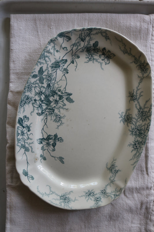 antique blue and white F. Winkle & Co. transferware platter