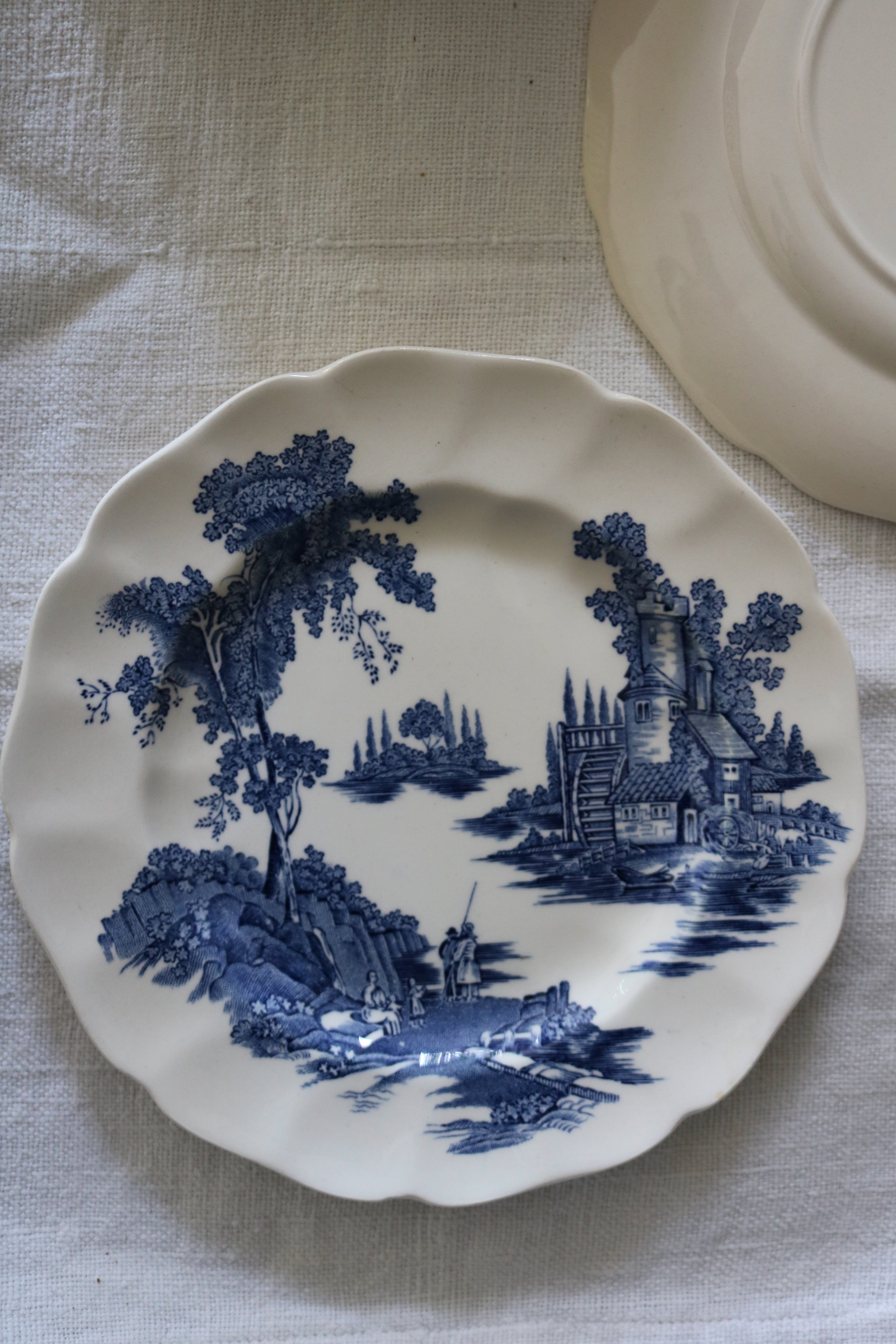 vintage English 'Johnson Brothers' The Old Mill plates, set of 12