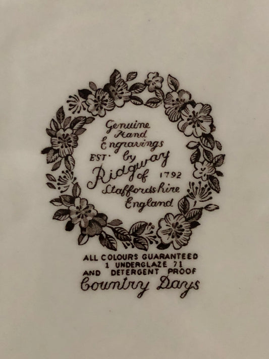 vintage brown transferware Ridgway Staffordshire serving platter