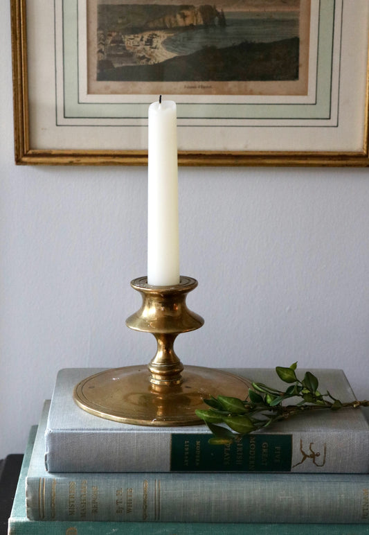 antique solid brass candle holder