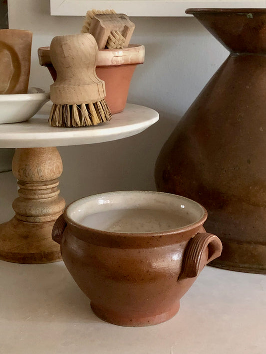 vintage French glazed stoneware confit pot