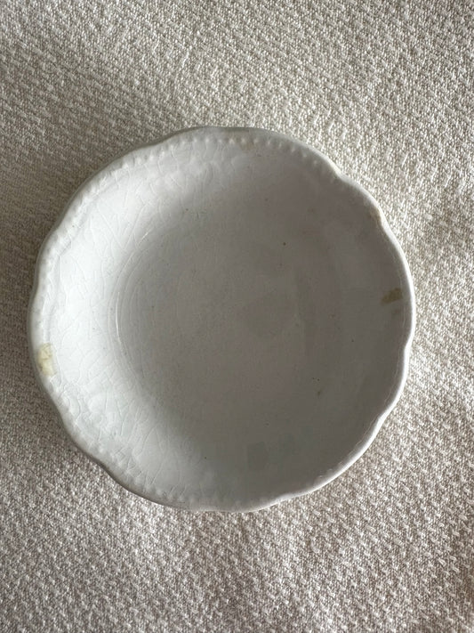 antique Alfred Meakin white ironstone butter pat dish