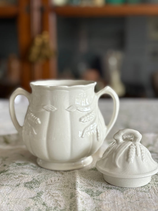 English ironstone sugar bowl & lid 'Weatherby Royal Falcon Ware'