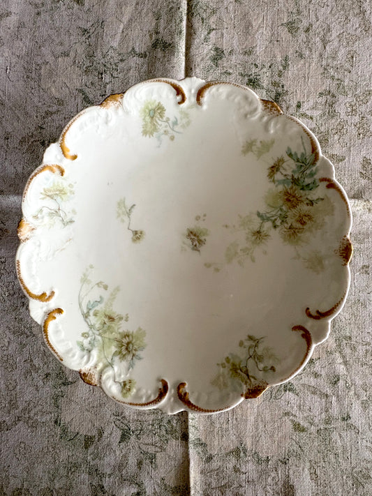 antique 19th century Limoges France pedestal cake plate