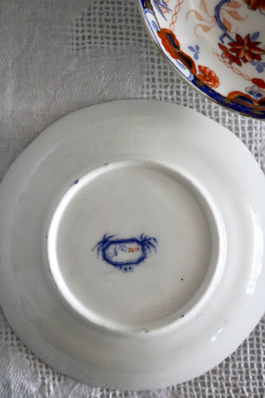 Antique Minton Imari saucers - set of two