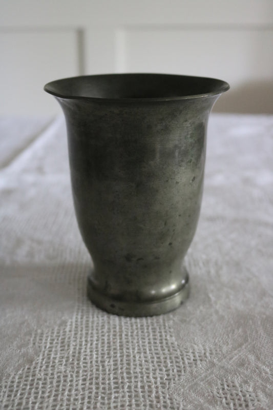 antique pewter cup / bud vase from France