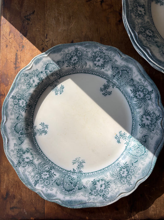 antique English 'Clive' Stanley Pottery Co. transferware plates - set of 2.