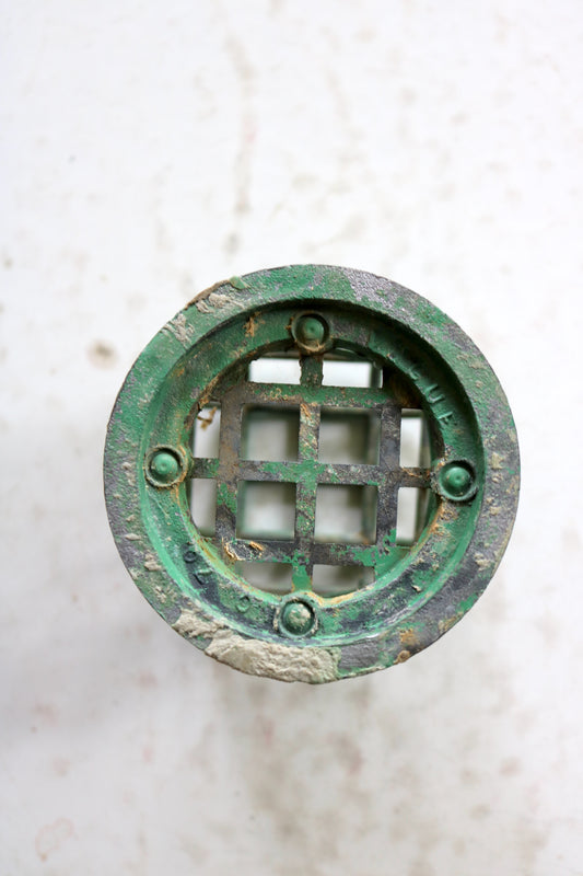 vintage green metal cage style flower frog