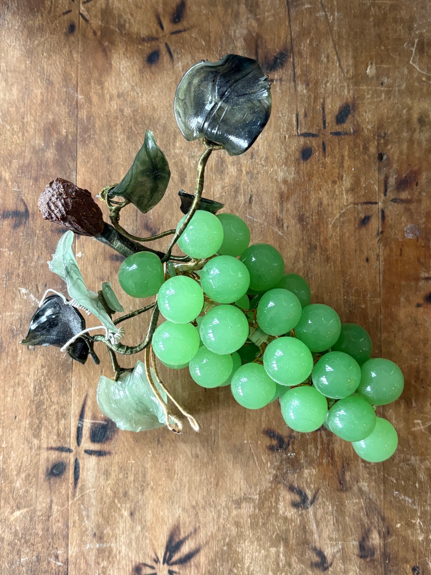 vintage green jade style grape bunch