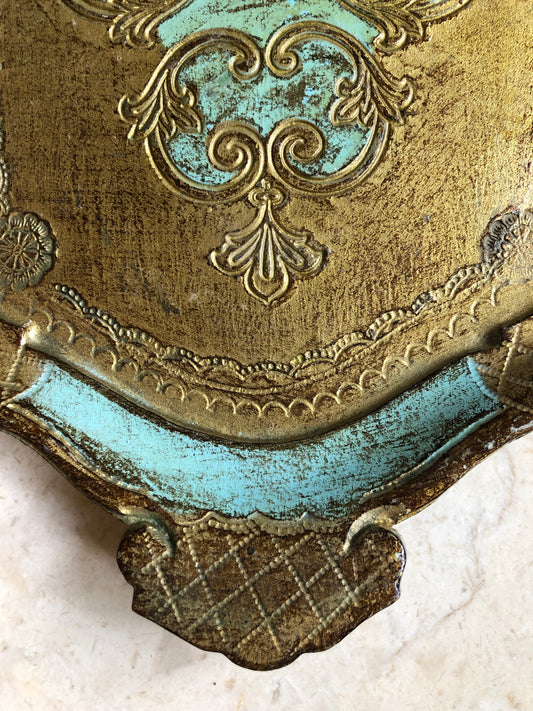 vintage Florentine-style cocktail tray