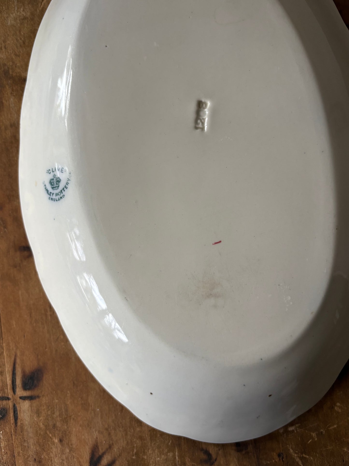 vintage large teal blue transferware platter 'Clive' by Stanley Pottery England