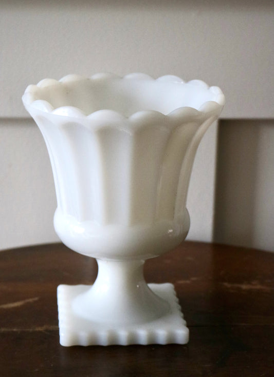 vintage milk glass planter vase