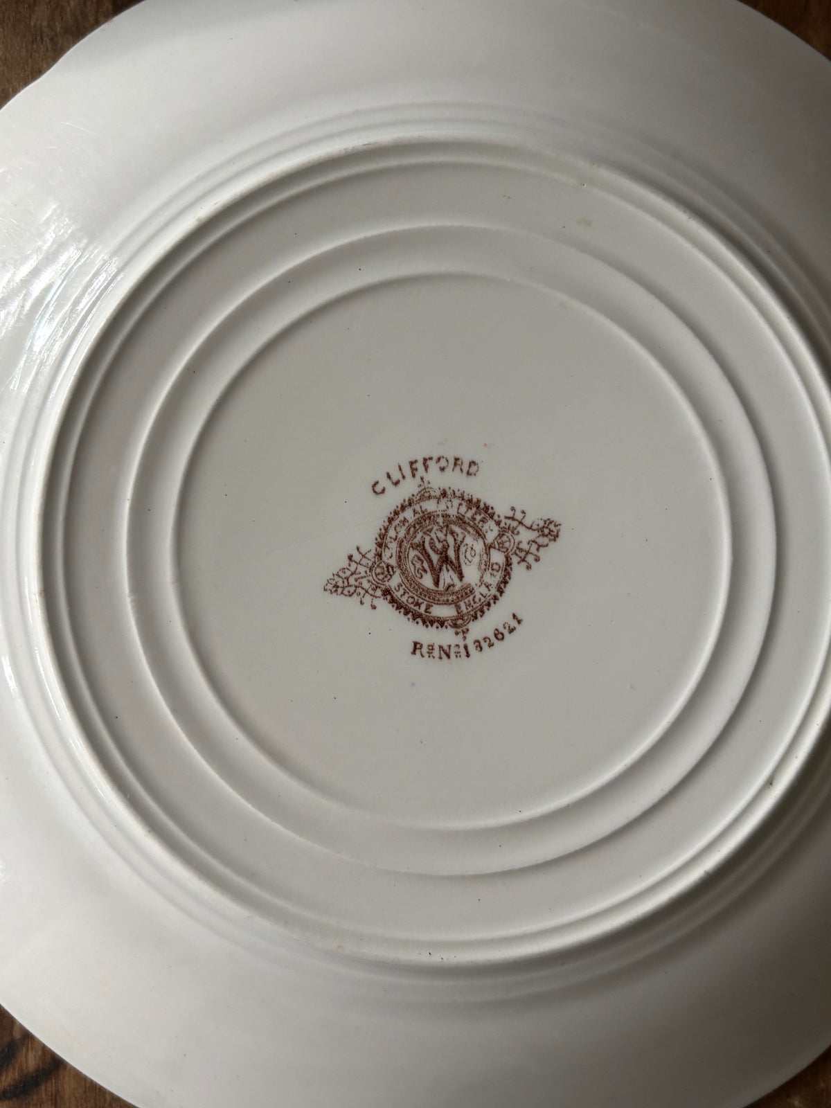antique English brown transferware plates / set of 3 / instant plate wall display/ Clifford