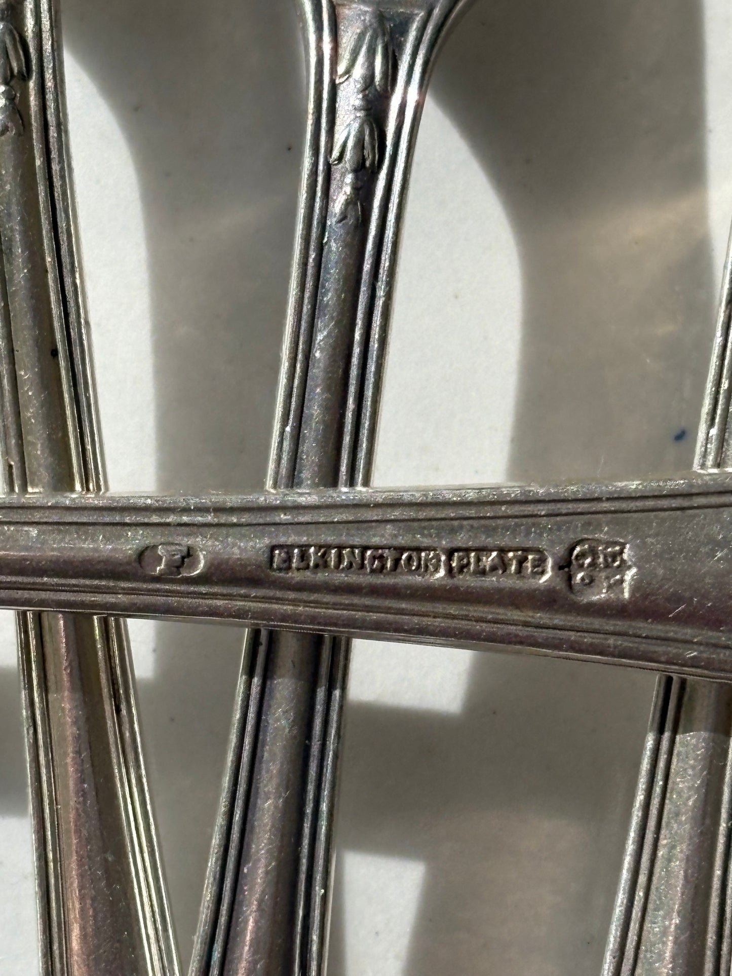 vintage English silver plate dessert or pastry forks, set of 5