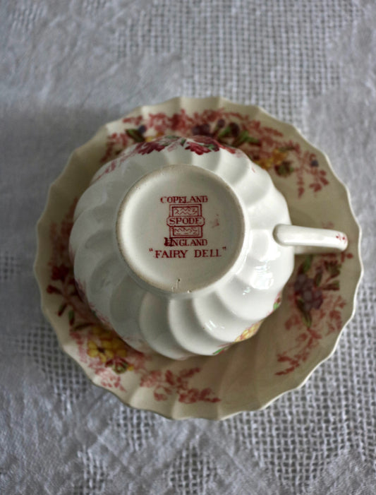 copeland spode 'fairy dell' cup and saucer