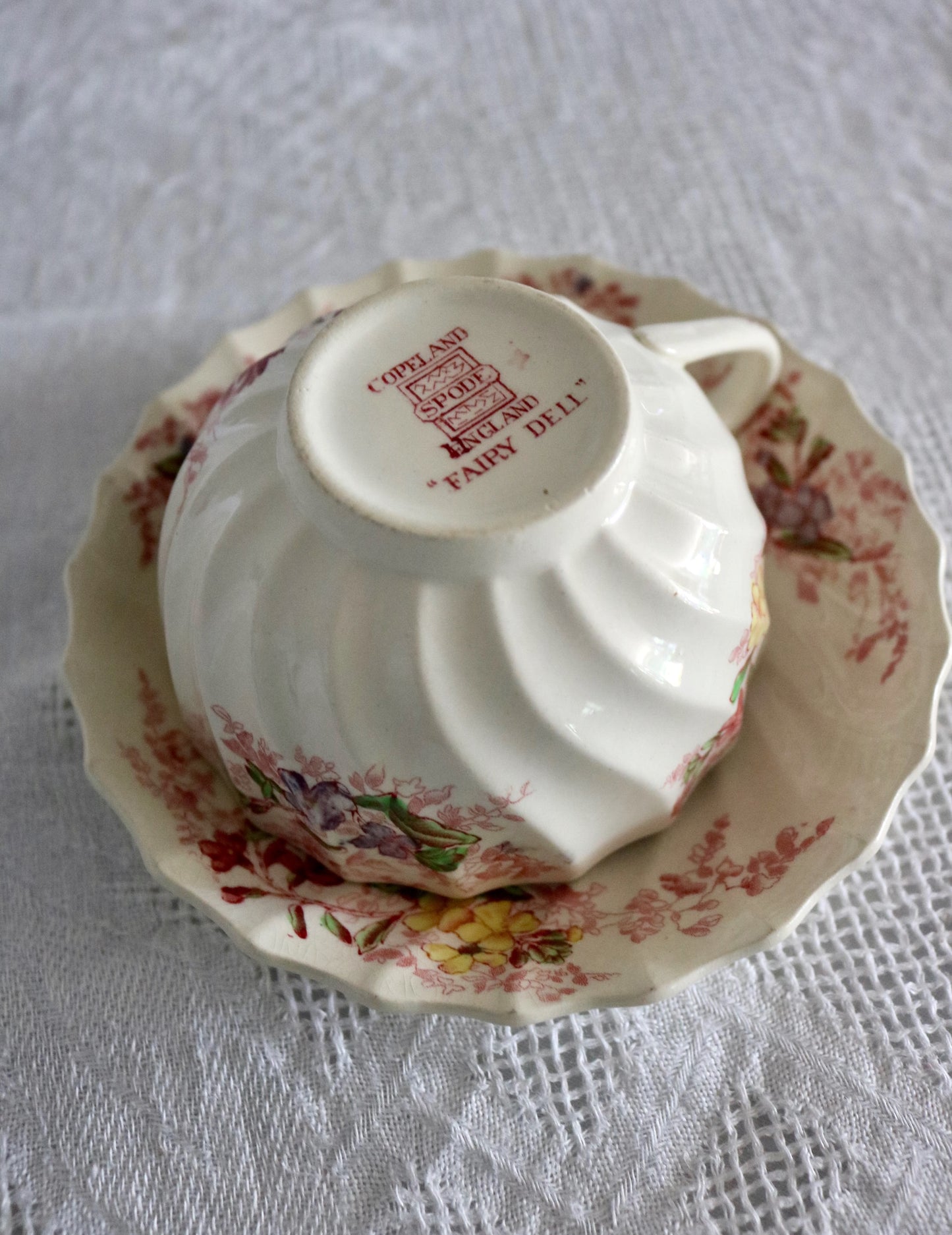 copeland spode 'fairy dell' cup and saucer
