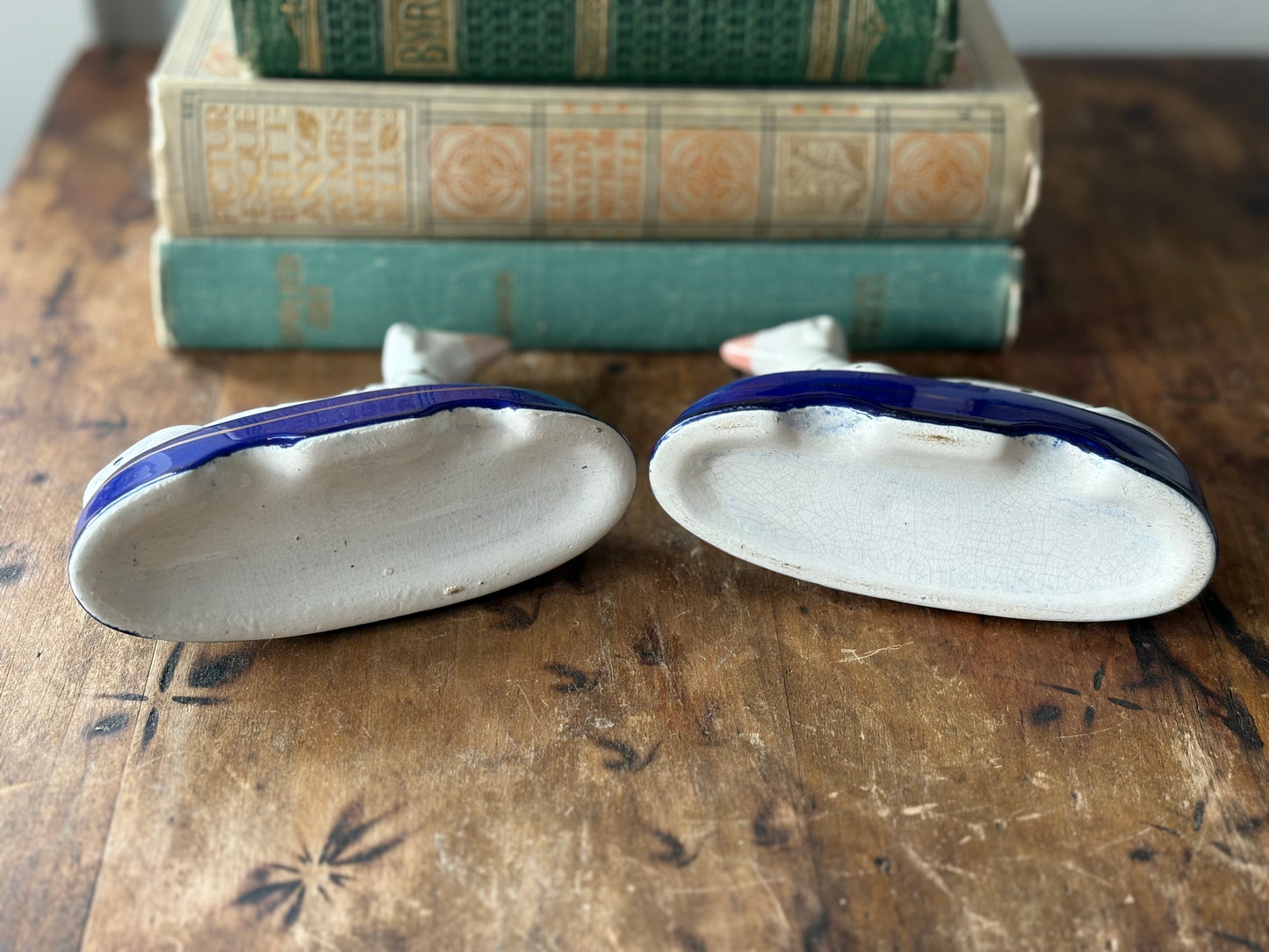 vintage Staffordshire Dalmation mantel dogs, set of 2