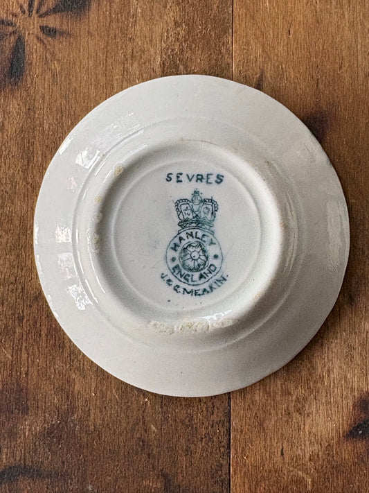 antique English transferware butter dish 'Sèvres' by J & G Meakin #1