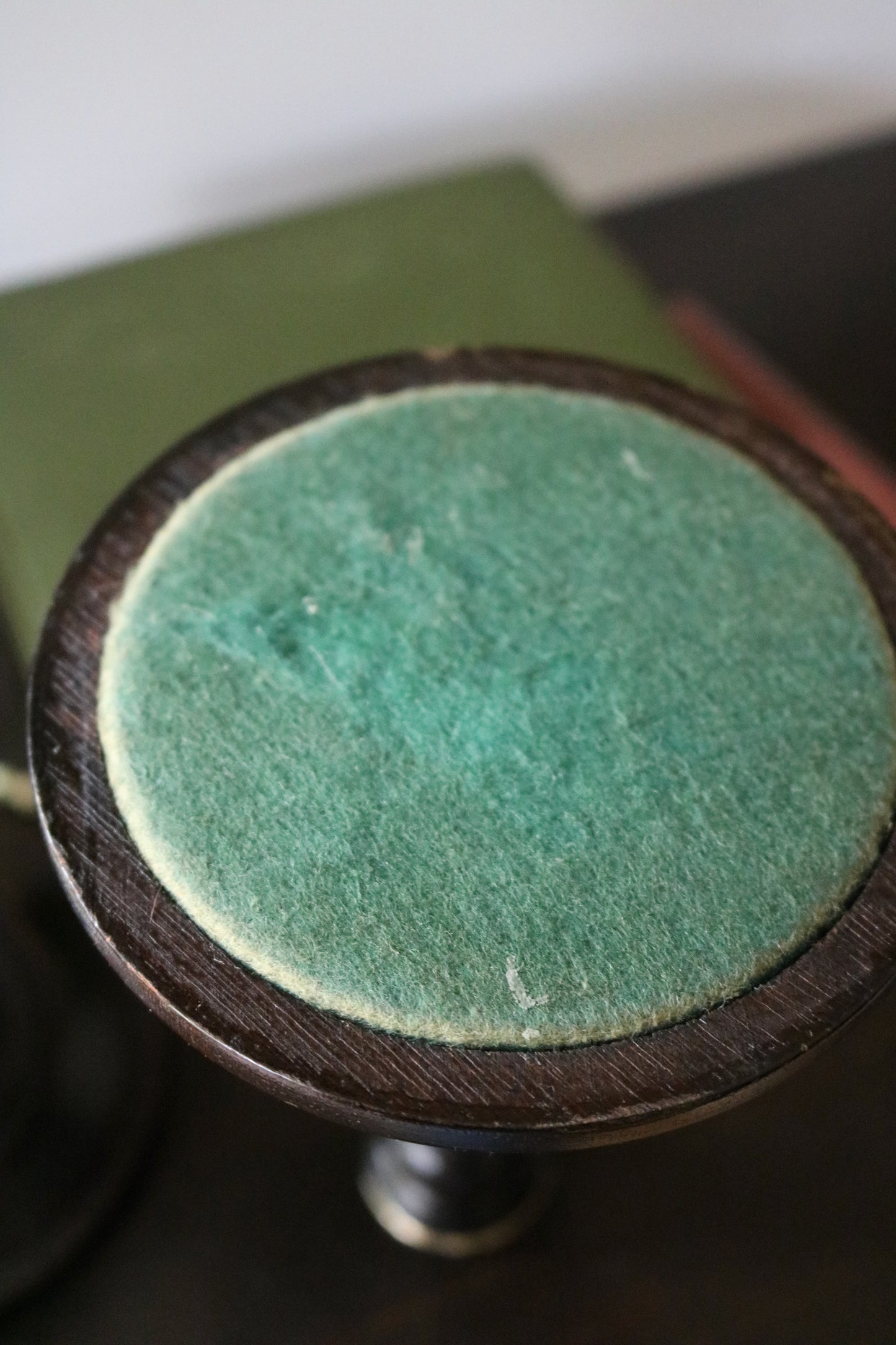 antique turned wood candle holders, set of 2