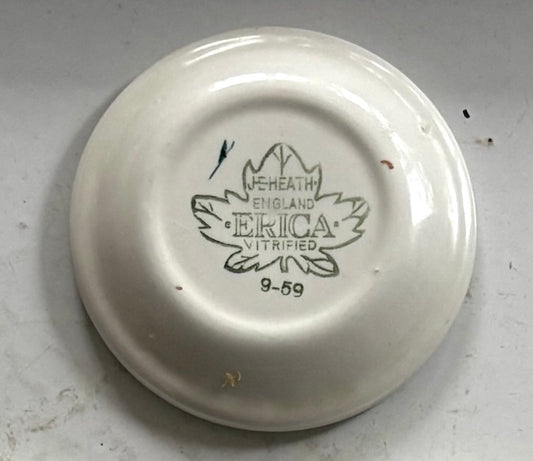 vintage English burgundy stripe butter pat