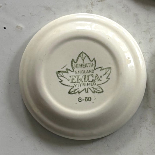 vintage English burgundy floral butter pat