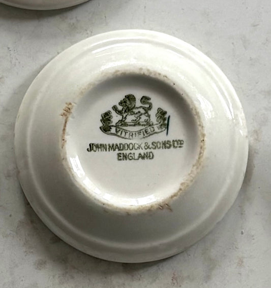 vintage English dark green stripe butter pat