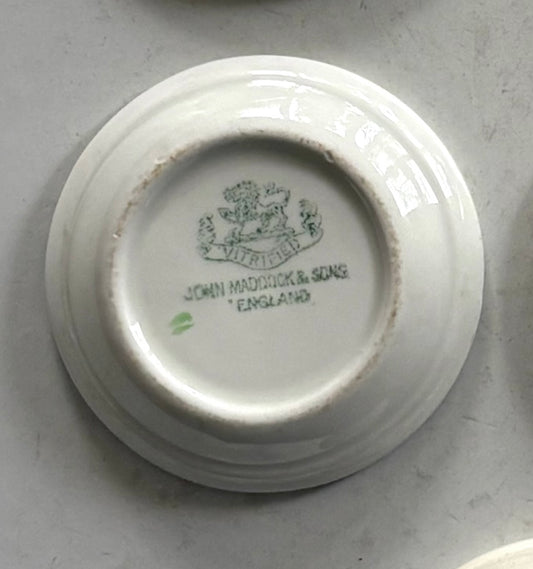 vintage English red and green stripe butter pat