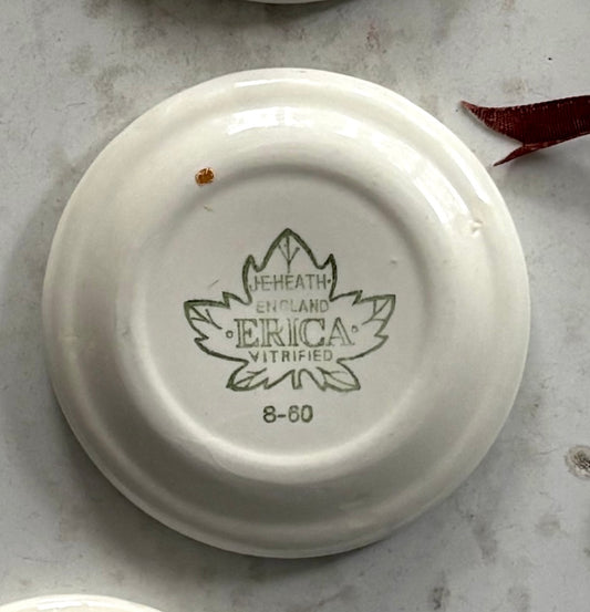 vintage English burgundy floral butter pat