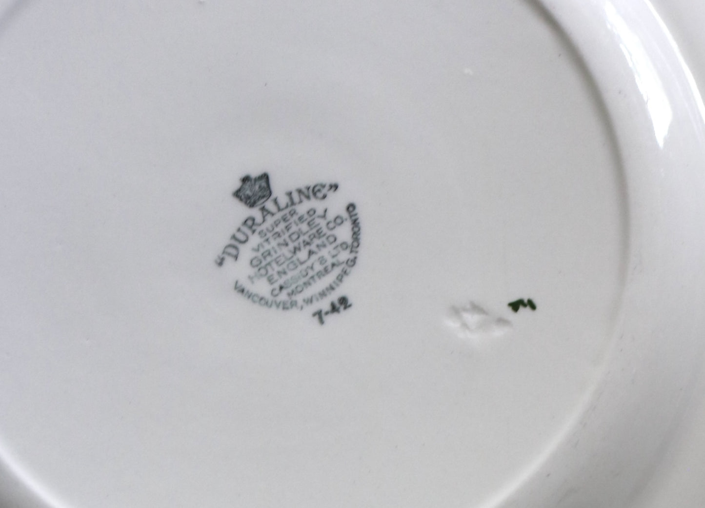 Vintage Duraline hotelware plates 'Panama Cafe Victoria BC' set of two