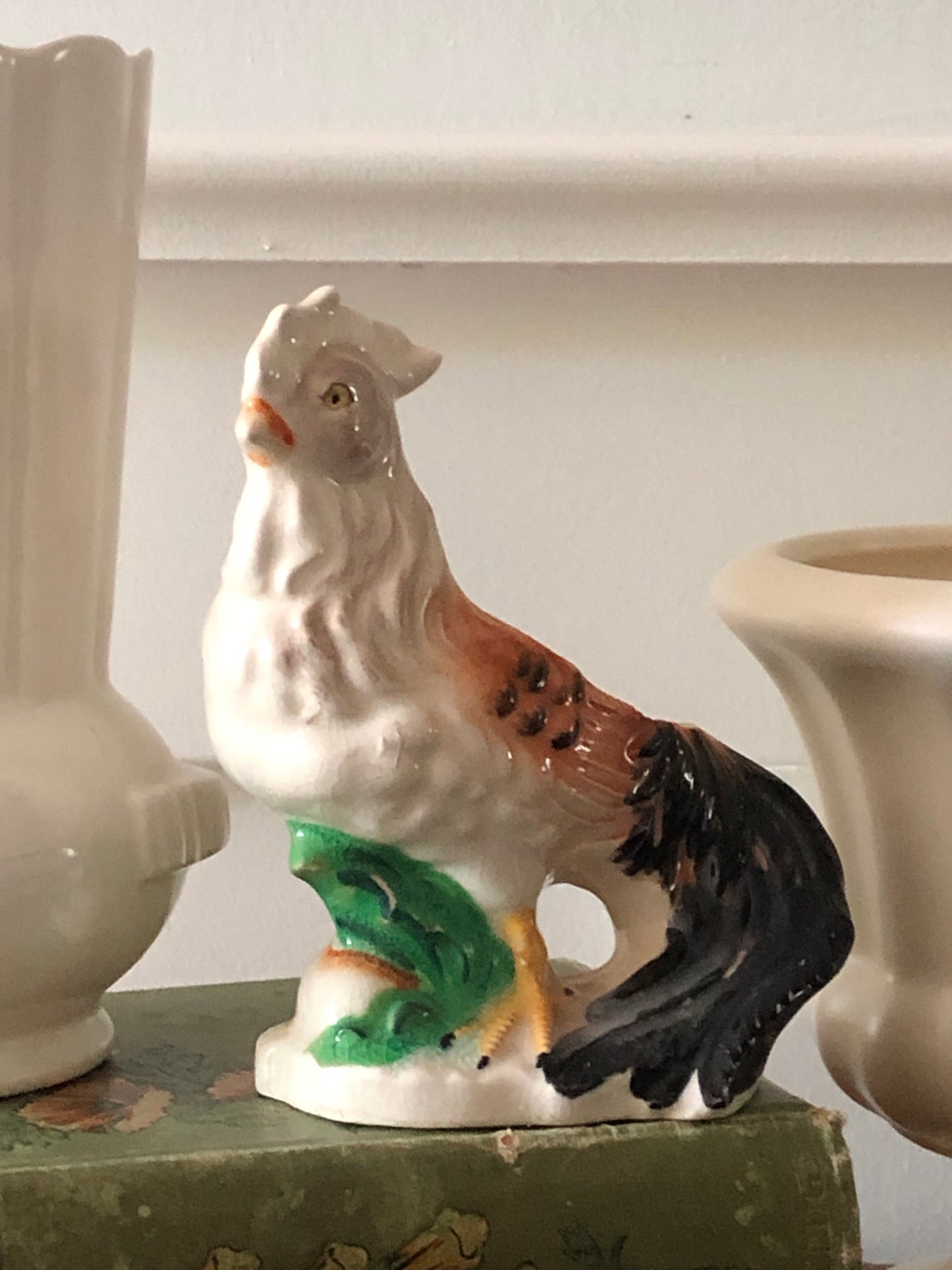 vintage English rooster planter figurine