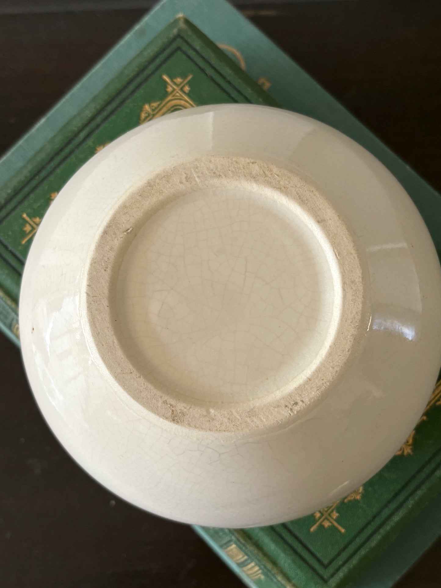 vintage cream white rose bowl vase planter