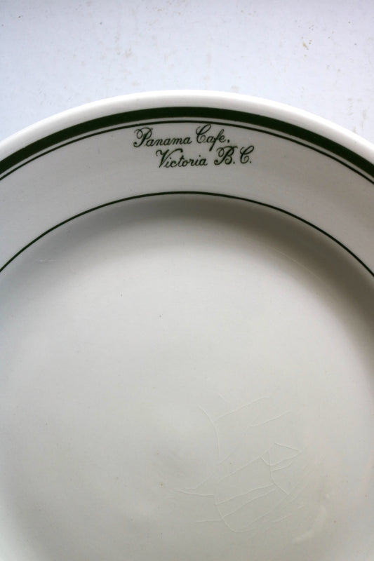 Vintage Duraline hotelware plates 'Panama Cafe Victoria BC' set of two