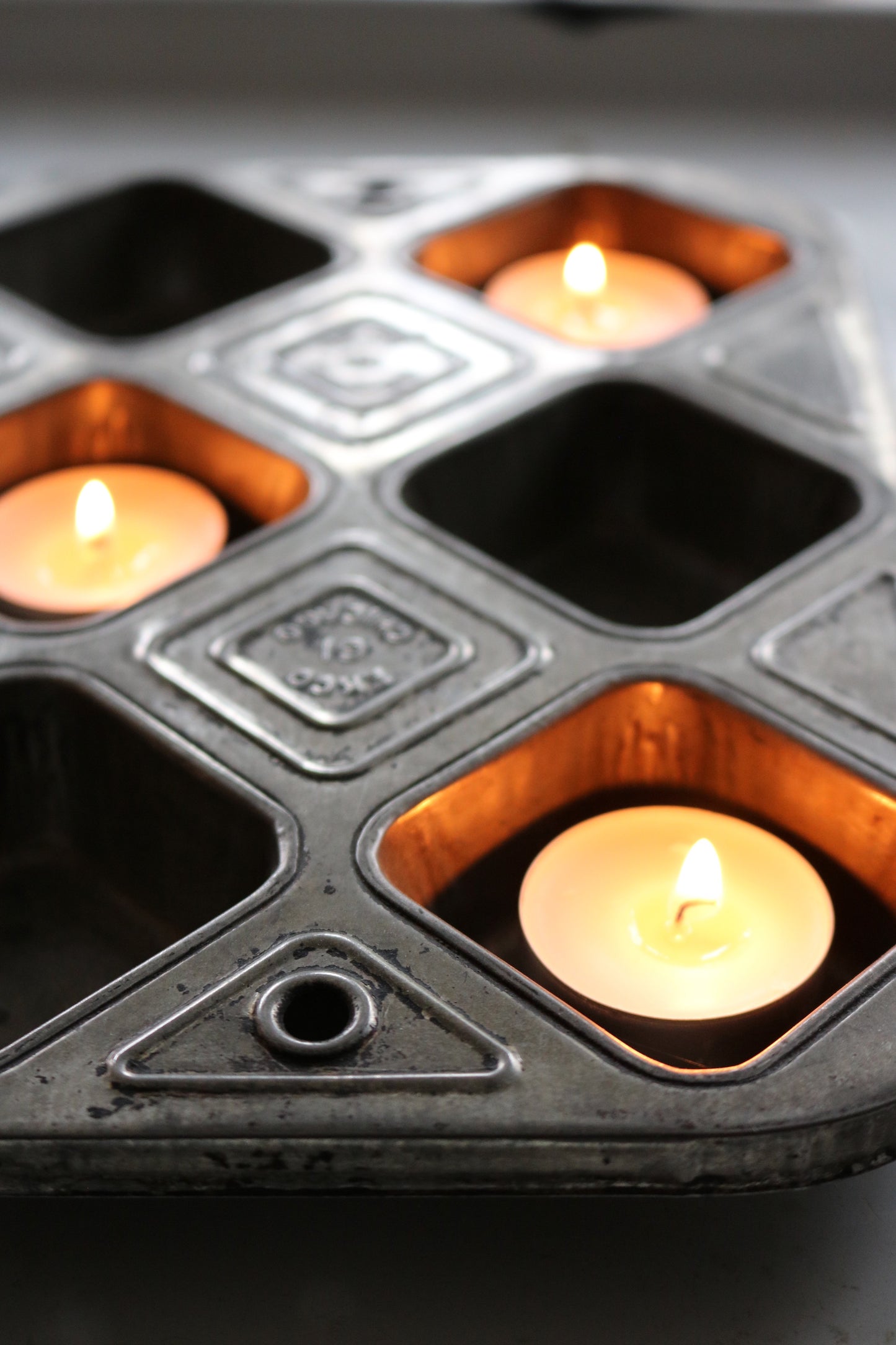 vintage Ekco Chicago muffin or cake tin - food styling prop