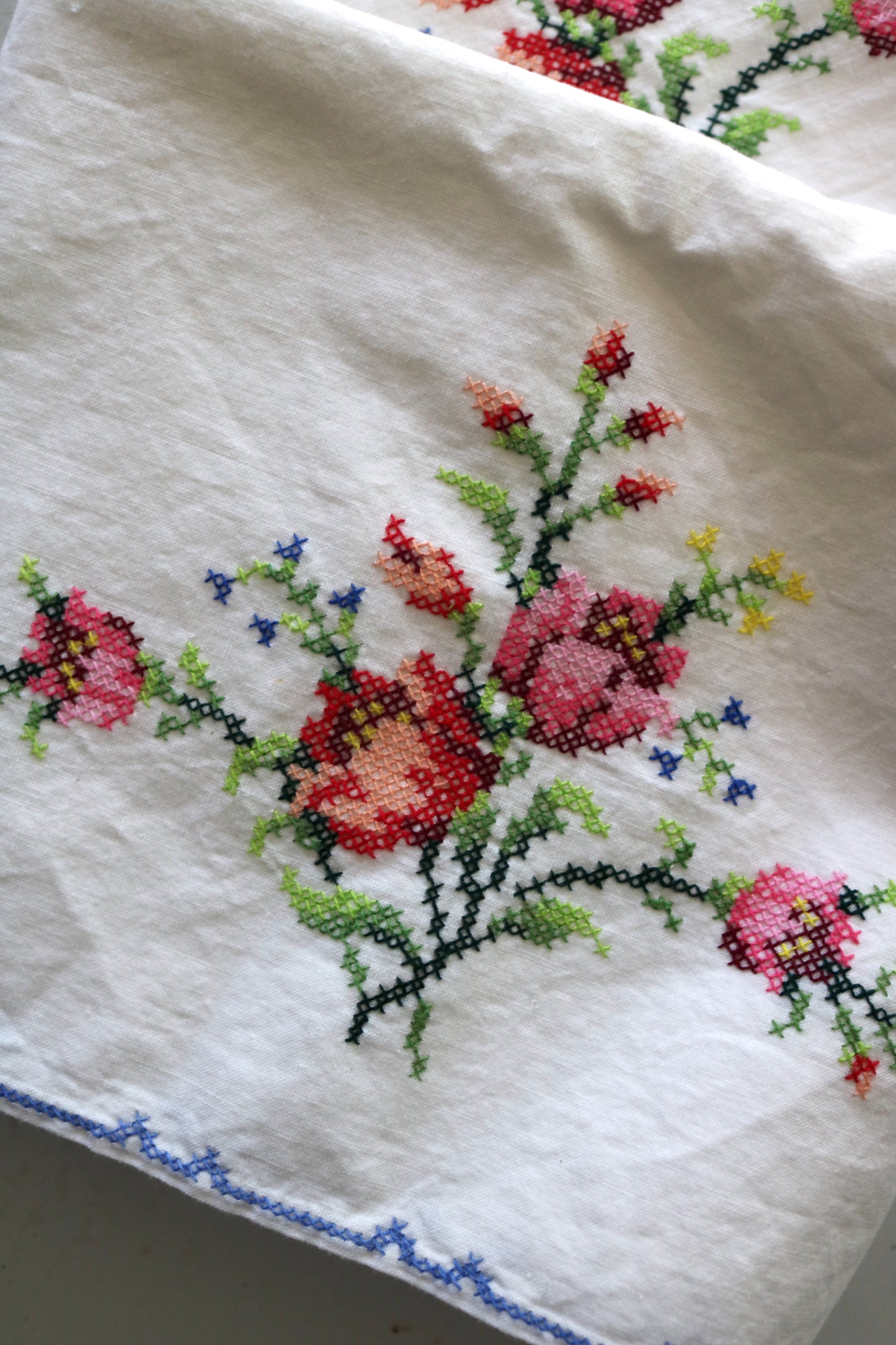 vintage cross stitch pillow cases