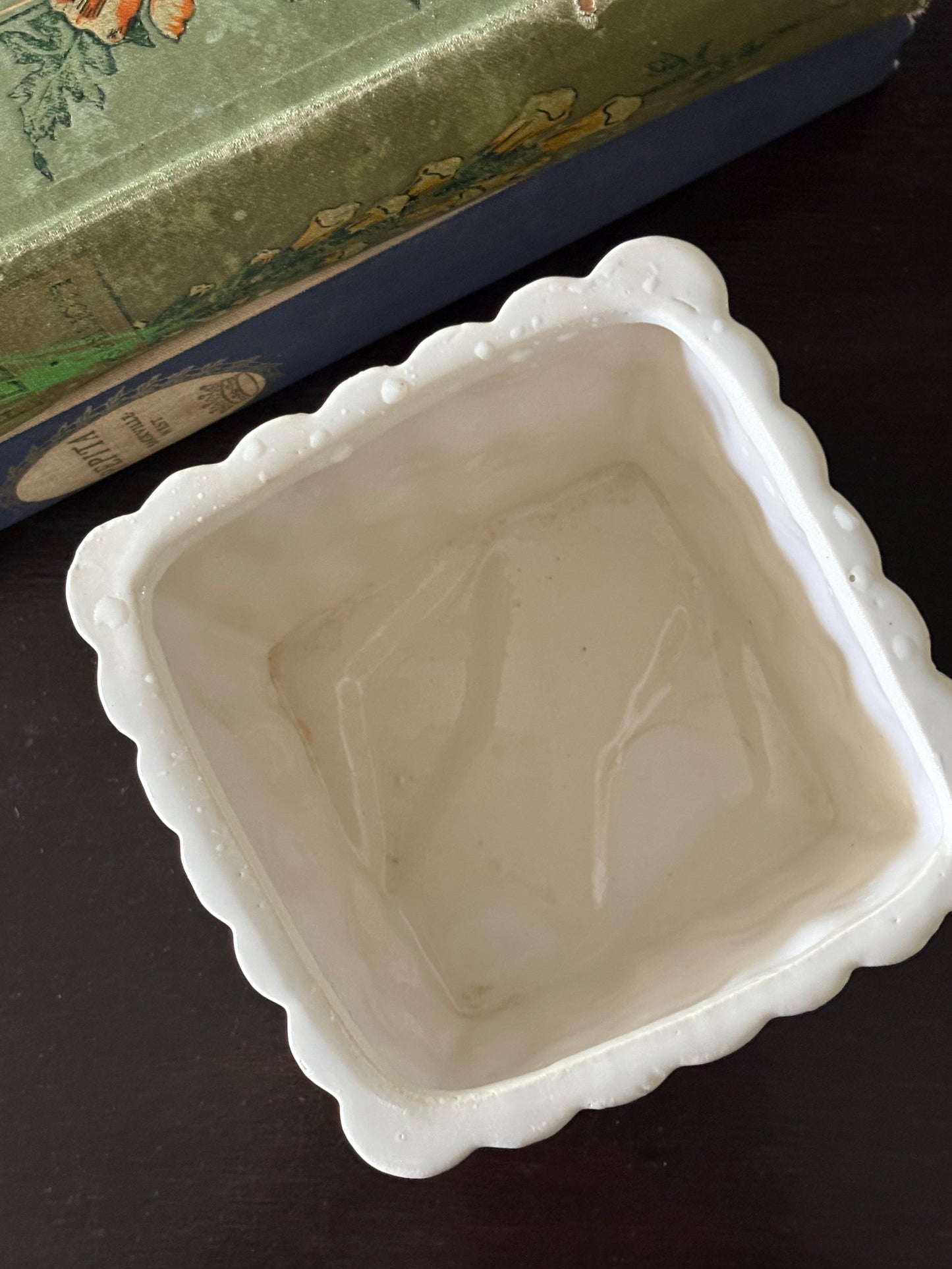 vintage faux bamboo creamware planter