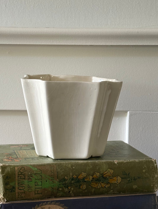 vintage glazed creamware planter