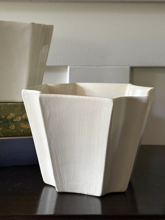vintage creamware Haeger plant pot