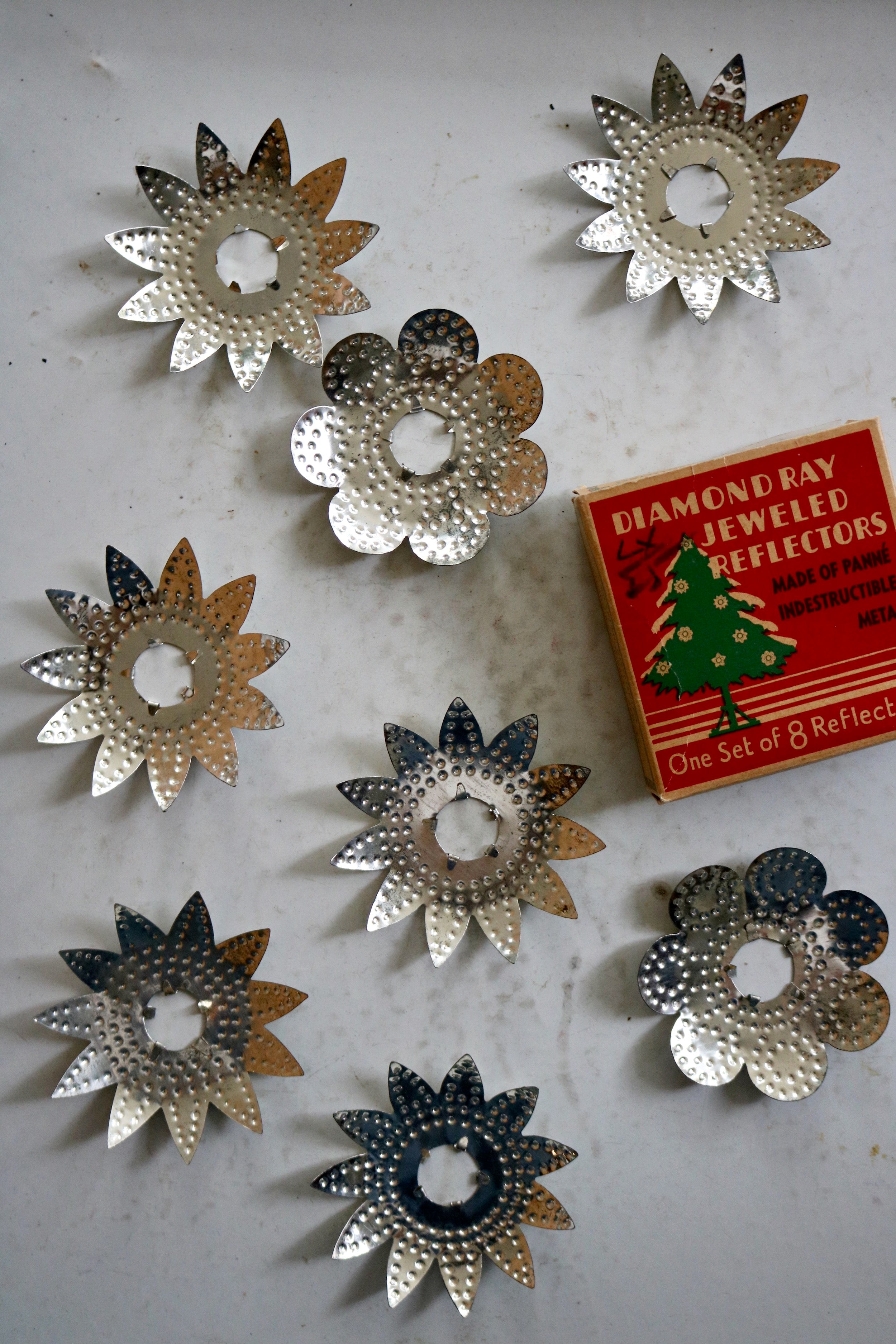 vintage christmas tree light reflectors Foraged Home and Garden