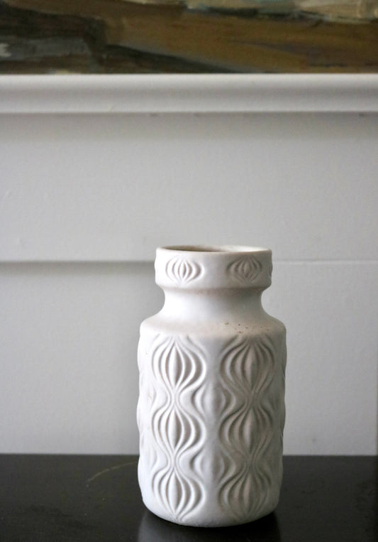 Vintage mid century West Germany Scheurich Keramik white art pottery vase