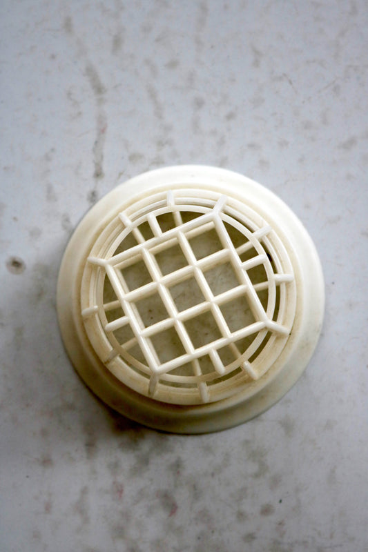 vintage white cage style flower frog