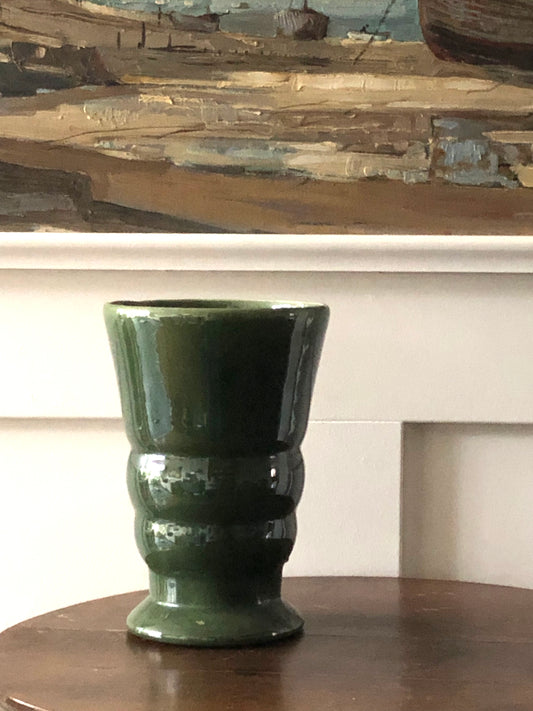 vintage green Haeger vase