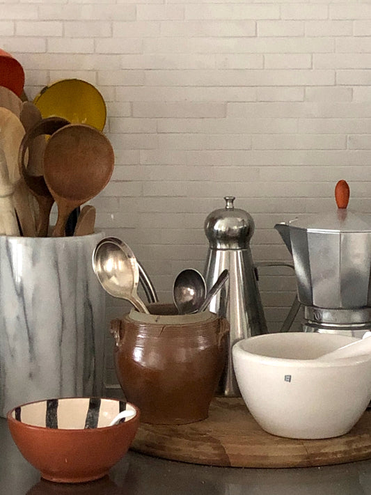 vintage French glazed stoneware confit pot