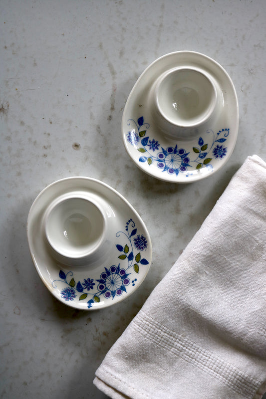 vintage Figgjo Flint Norway porcelain egg cups, Turi design LOTTE , set of 2