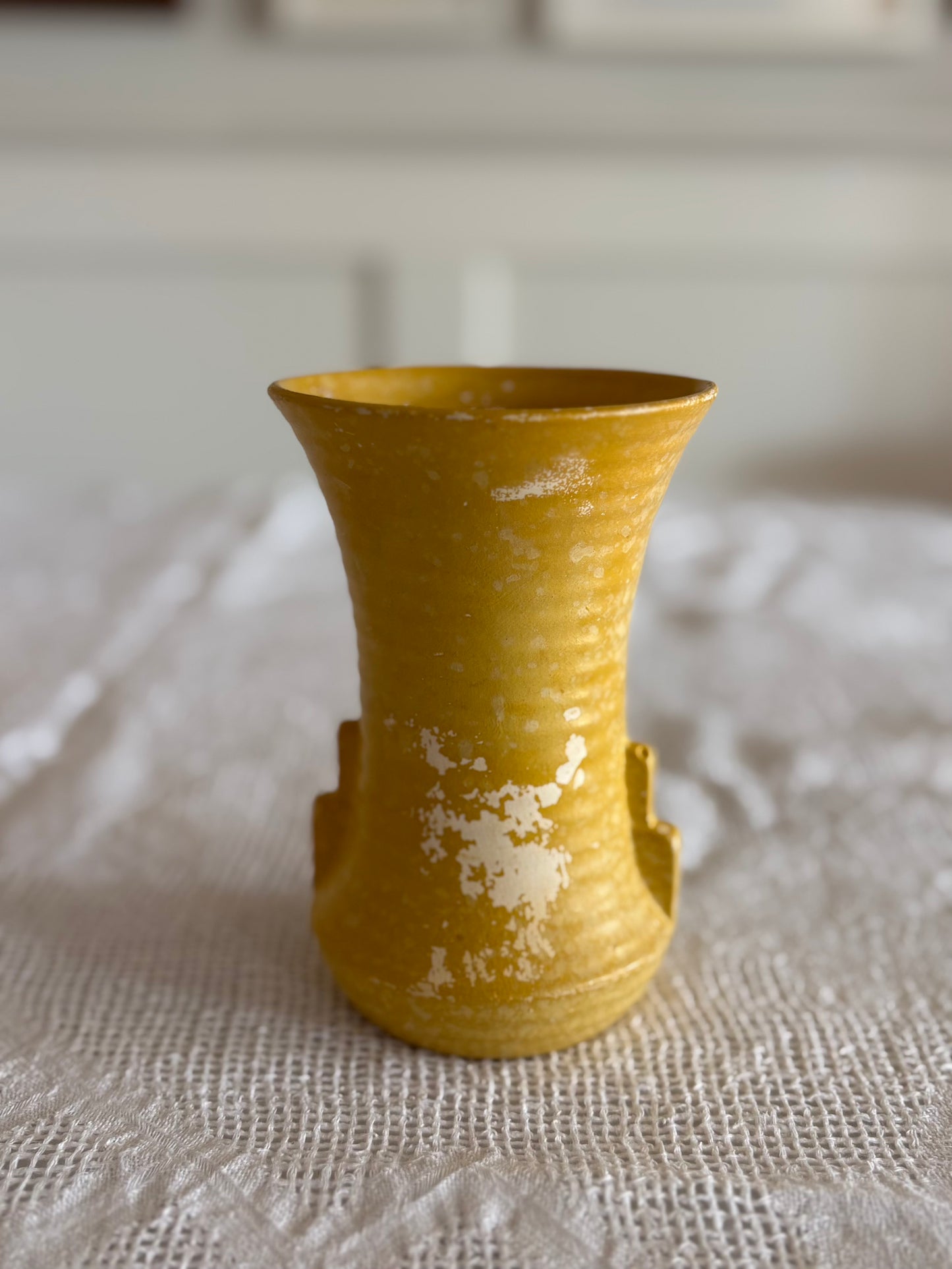 vintage English art deco Brentleigh Ware yellow vase