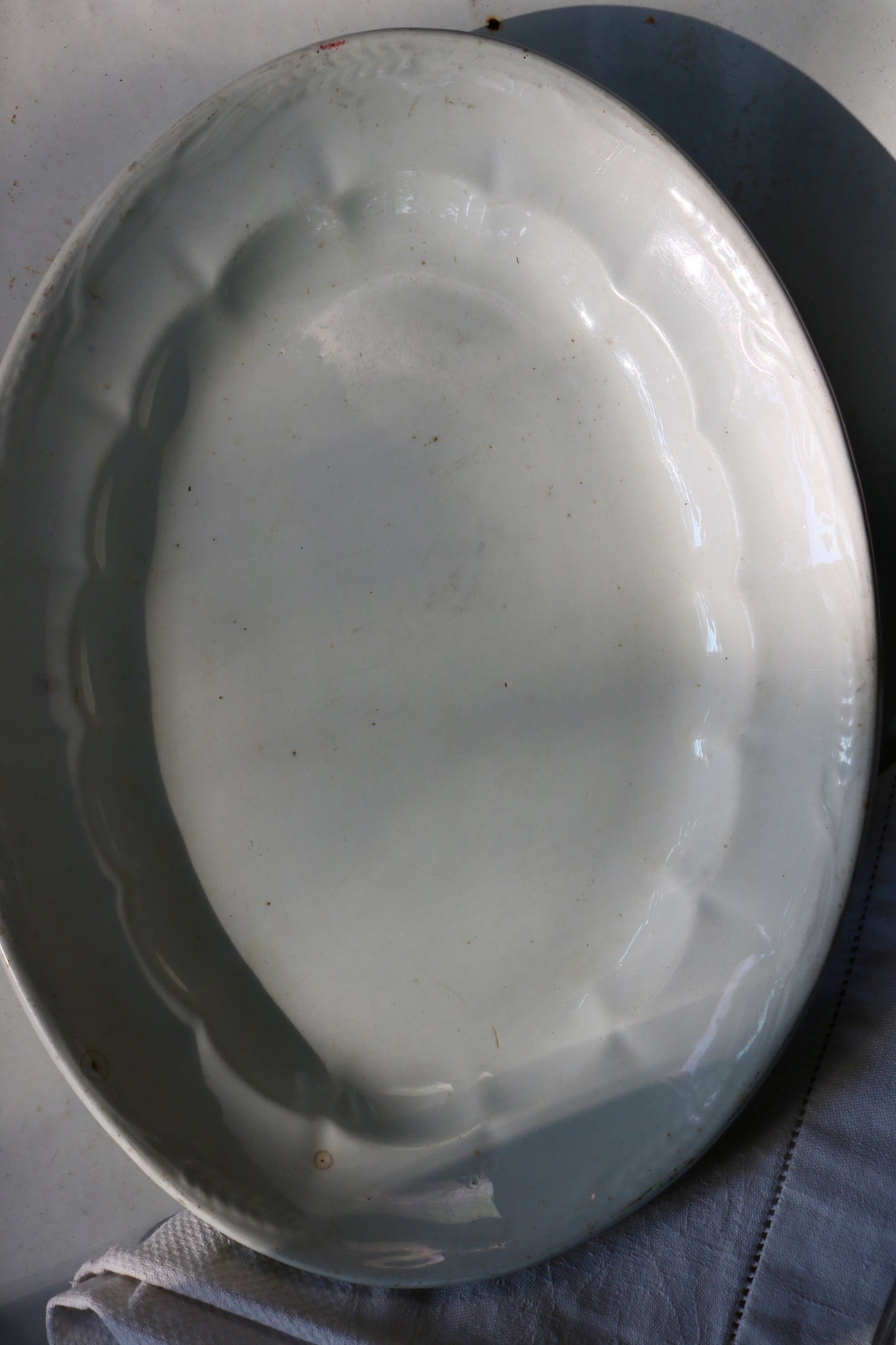 antique English white ironstone platter - local pickup or delivery only