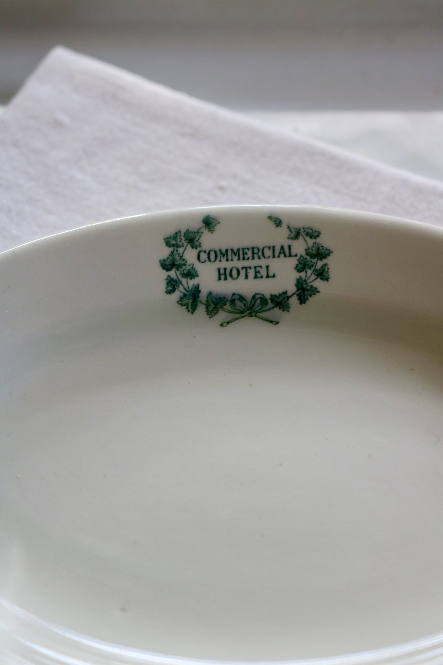 vintage English hotelware oval ironstone dish